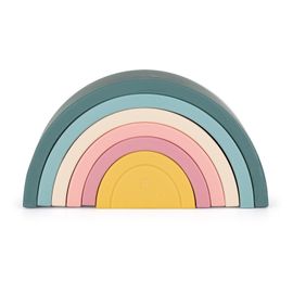 PETITE&MARS - Jucărie pliabilă din silicon Rainbow Misty Green 12luni+