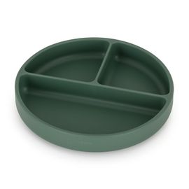 PETITE&MARS - Farfurie divizată ovală din silicon Take&Match Misty Green 6luni+