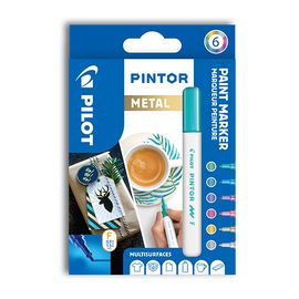 PILOT - Marker decorativ "Pintor Metall", set de 6, vârf F