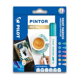 PILOT - Marker decorativ "Pintor Metall", set de 6, vârf M