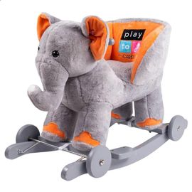 PLAYTO - Jucărie balansoar cu melodie și roți elefant