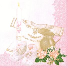 POL-MAK - servetele de hârtie de compozitie pentru botez Pink