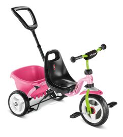 PUKY - Tricicleta pentru copii cu bară Ceety - roz/kiwi