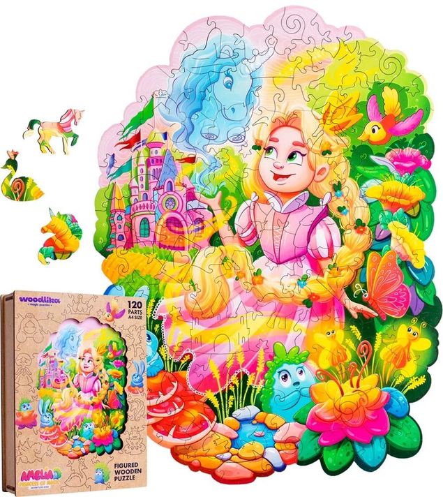 PUZZLER - Puzzle color din lemn - Amelia Prințesa Magiei