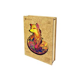 PUZZLER - Puzzle colorat din lemn - Vulpea misterioasă