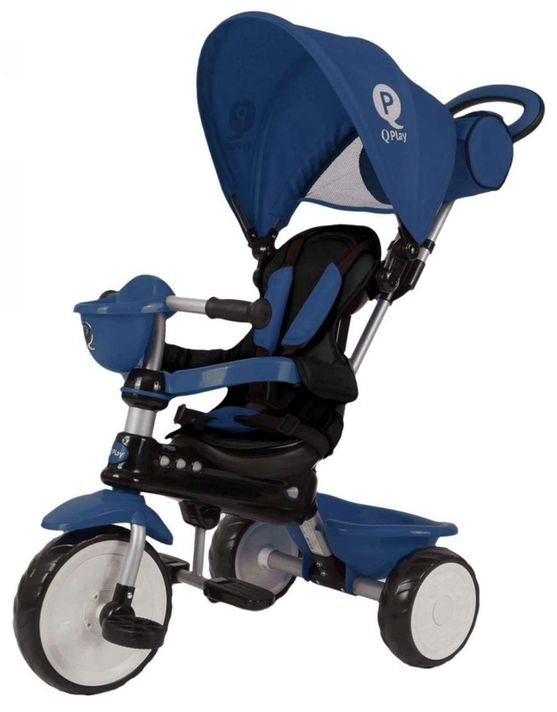 QPlay - Tricicleta Comfort 4 în 1 - Albastru