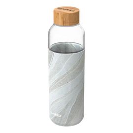 QUOKKA - FLOW Sticlă de sticlă cu suprafața siliconată WHITE STONE, 660ml, 40002