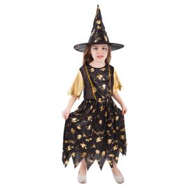 RAPPA - Costum de vrăjitoare pentru copii negru și auriu (M)
