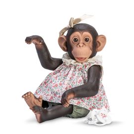 RAPPA - Păpușă realistă de Asivil din Spania, cimpanzeu Floare Lola 35 cm