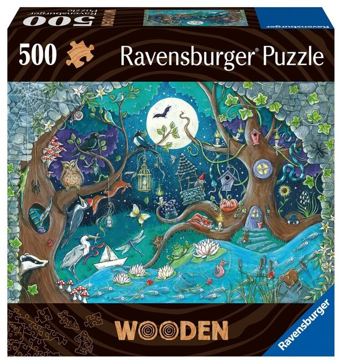 RAVENSBURGER - Puzzle din lemn pădure fermecată 500 piese