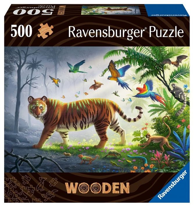 RAVENSBURGER - Puzzle din lemn tigru în junglă 500 piese