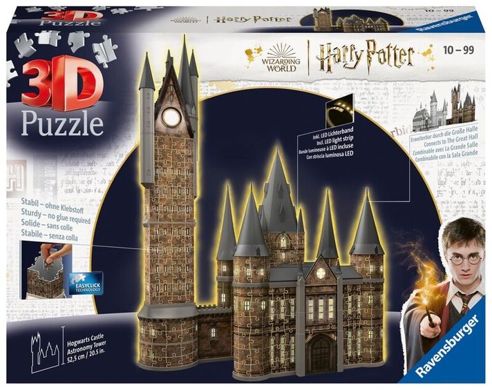 RAVENSBURGER - Harry Potter: Castle Hogwarts - Turnul astronomic (ediție de noapte) 615 părți