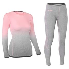 SPOKEY - FLORA Set de lenjerie termică pentru femei - tricou și chiloți, roz-gri, mărime. M/L