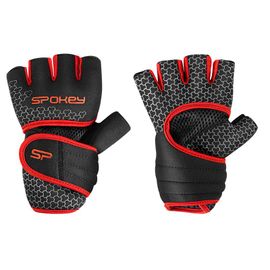 SPOKEY - LAVA Mănuși de fitness din neopren, negru și roșu, mărimea XS/S