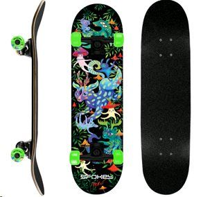SPOKEY - OLLIE Skateboard 78,7 x 20 cm, ABEC7, cu elemente care strălucesc în întuneric
