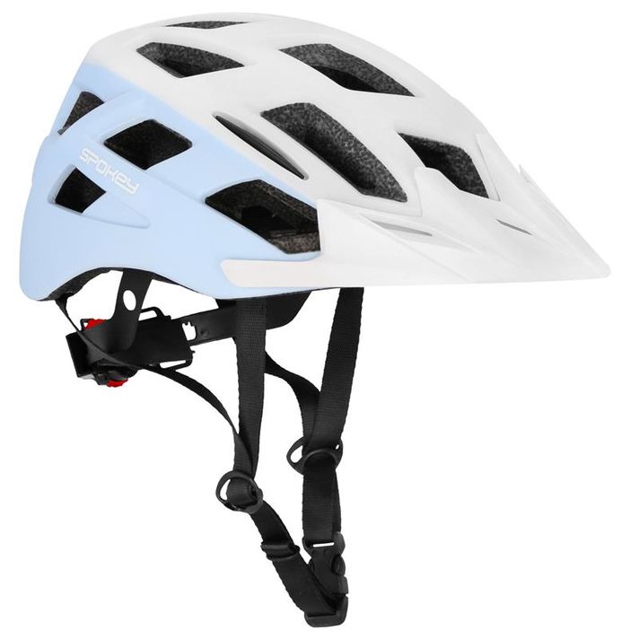 SPOKEY - POINTER Cască de ciclism cu blițuri LED, 58-61 cm, alb-albastru