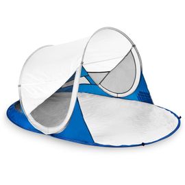 SPOKEY - STRATUS Ecran de plajă autopliabil, UV 40, UV 40, 195x100x85 cm - alb-albastru