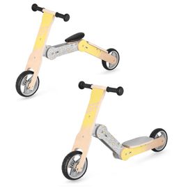 SPOKEY - WOO-RIDE MULTI - Bicicletă fara pedale din lemn pentru copii într-unul singur, galben