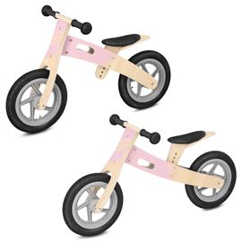 SPOKEY - WOOD RIDE DUO Bicicletă fara pedale din lemn pentru copii 2 în 1, roz