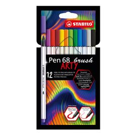 STABILO - Markere cu vârf de pensulă pentru linii de diferite lățimi PEN 68 brush - ARTY, set de 12