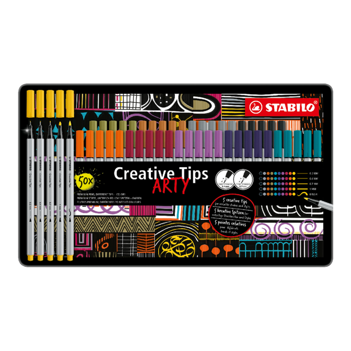 STABILO - Set creativ Creative Tips URBAN (10 culori diferite) Set de 50 într-o cutie