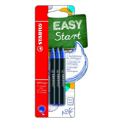 STABILO - Rezervă pentru pix EASY original 0,5 mm - albastru 3 buc/blister
