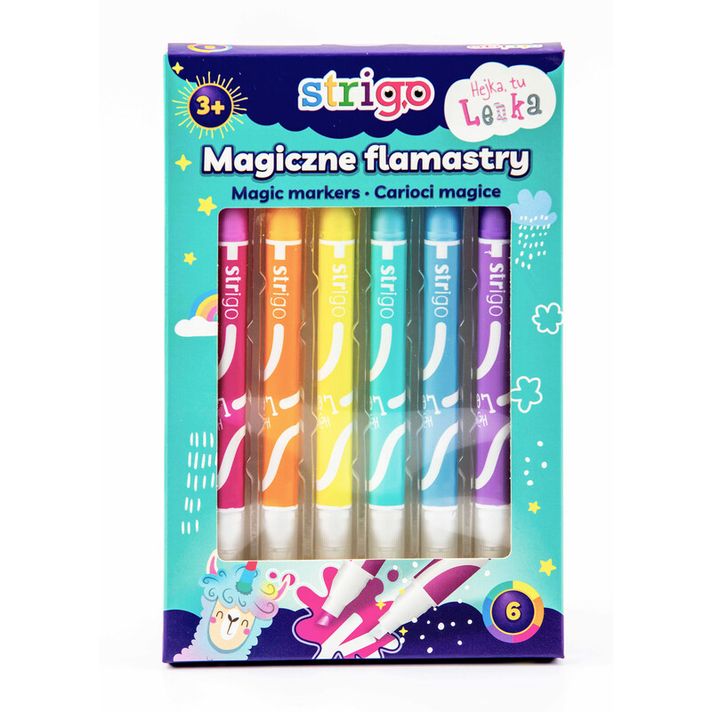 STRIGO - Markere colorate STRIGO LENKA 6 culori DUO cu marker