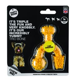 TASTY BONE - Os de nylon trio cube pentru câini extra mici - Pui