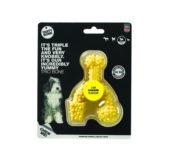 TASTY BONE - Os de nylon trio cub pentru câini de talie mică - Pui