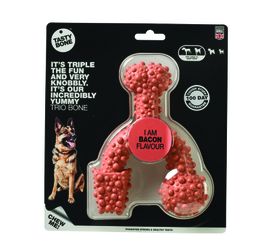 TASTY BONE - Trio cub de nylon pentru câini de talie mare - Bacon