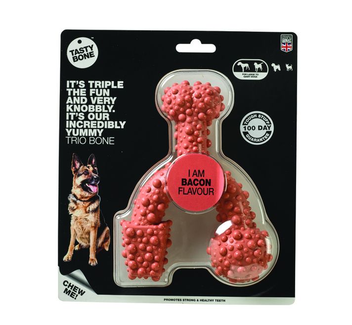TASTY BONE - Trio cub de nylon pentru câini de talie mare - Bacon