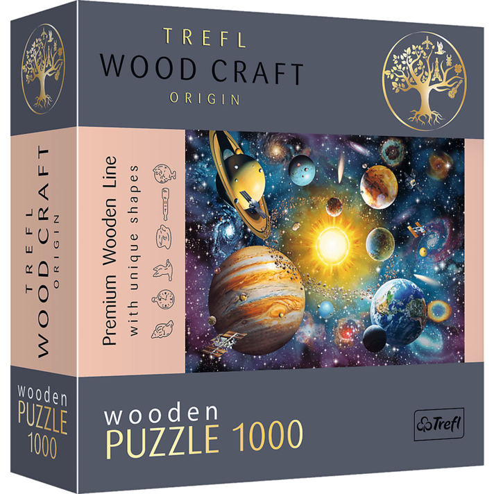 TREFL - Wooden puzzle 1000 - Călătorie prin Sistemul Solar