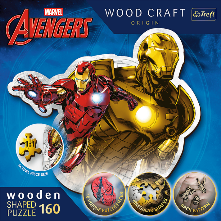 TREFL - Puzzle din lemn 160 piese - Brave Iron Man / Disney Marvel Heroes
