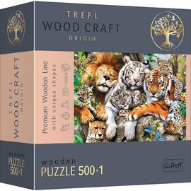 TREFL - Hit Wooden Puzzle 501 - Pisici sălbatice în junglă