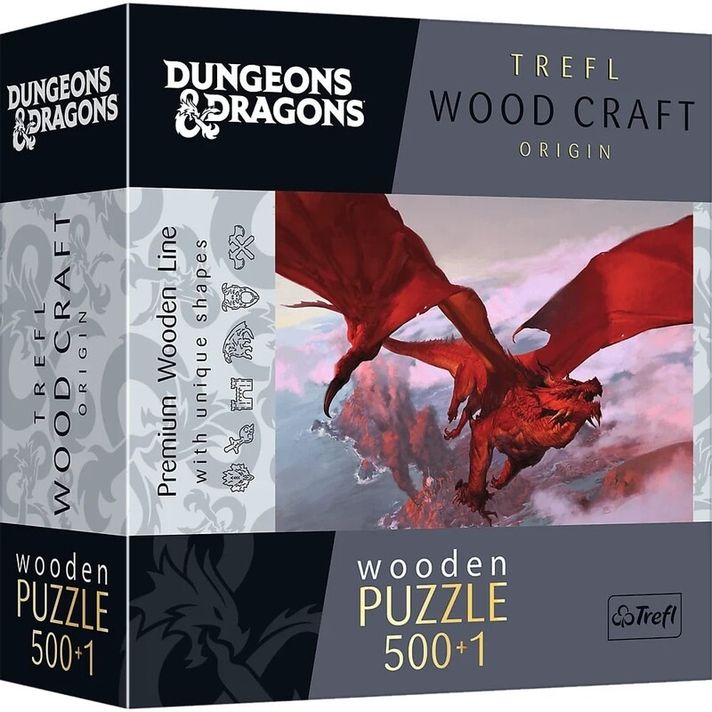 TREFL - Puzzle din lemn 501 - dragon roșu antic