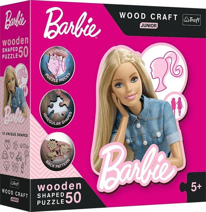 TREFL -  Puzzle din lemn Junior 50 piese - Frumoasa Barbie
