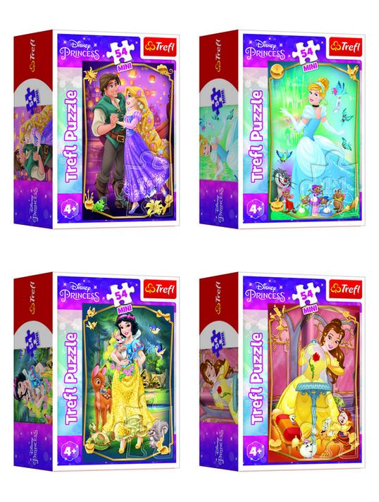 TREFL -  Mini puzzle 54 piese Printese frumoase/Princesse Disney 4 tipuri