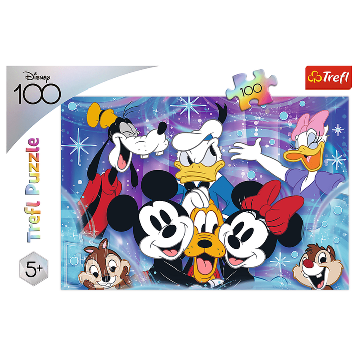TREFL - Puzzle 100 piese - Este distractiv în lumea Disney / Disney 100 Aniversare