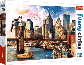 TREFL - Puzzle 1000 Crazy City - Pisici în New York