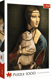 TREFL - Puzzle 1000 - Doamnă cu o pisică