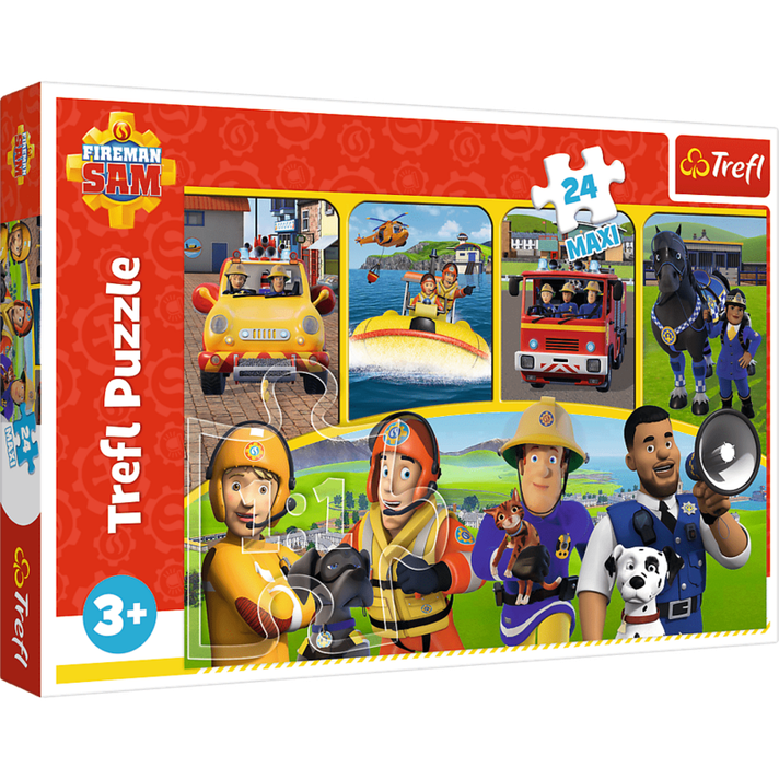 TREFL -  Puzzle 24 Maxi - Pompierul Sam și prietenii / Prism A&D Pompierul Sam