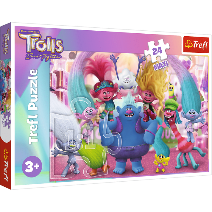 TREFL -  Puzzle 24 Maxi - În lumea trolilor / Universal Trolls 3 (2023)