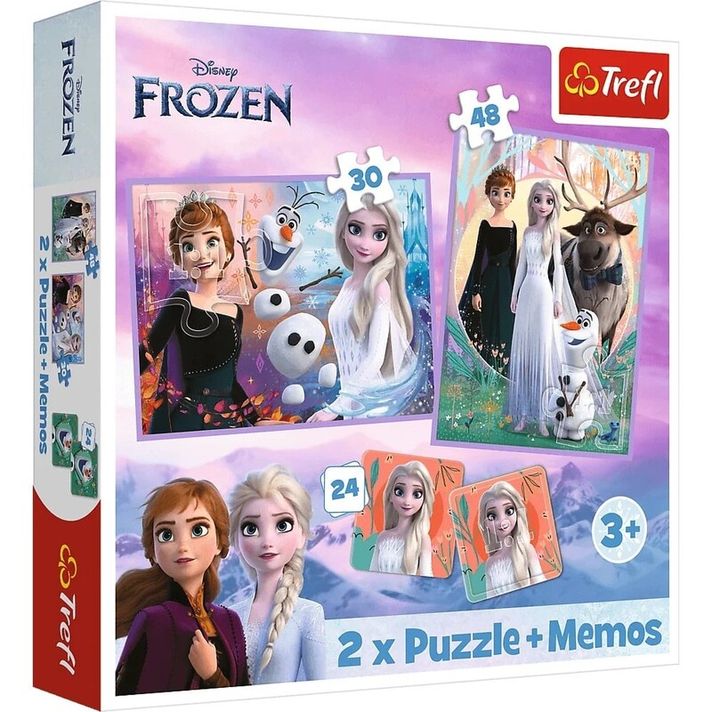 TREFL -  Puzzle 2 in 1 + pexeso - Printesa in tara ei / Disney Frozen 2