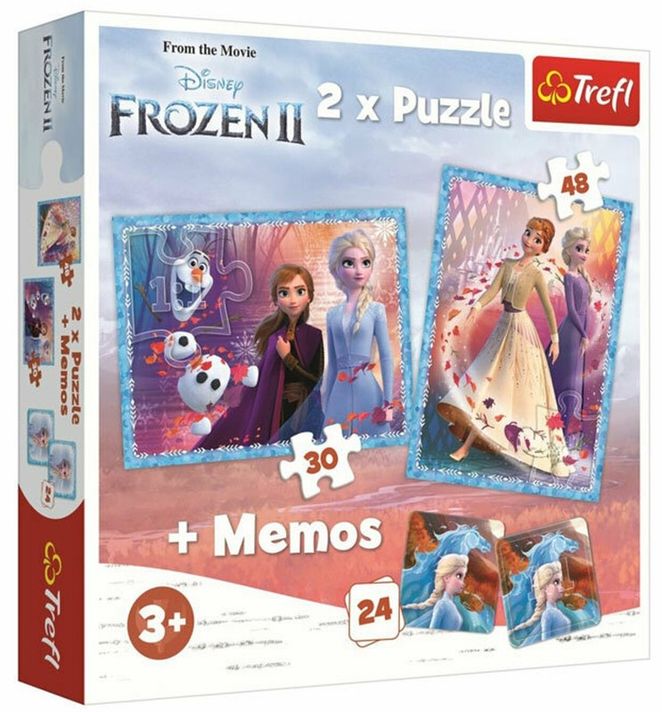 TREFL - Puzzle 2in1 + memorie Peisaj misterios Disney Frozen 2