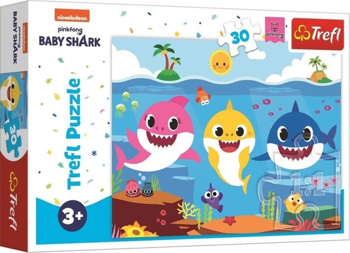 TREFL - Puzzle 30 - Lumea subacvatică a rechinilor / Viacom Baby Shark