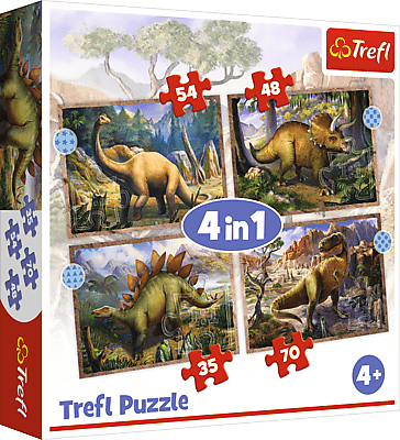 TREFL - Puzzle 4in1 - Dinozauri