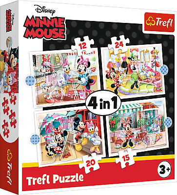 TREFL - Puzzle 4 în 1 - Minnie cu prietenii / Disney Minnie