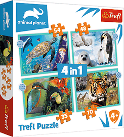 TREFL - Puzzle 4in1 - Animal Planet