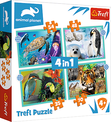 TREFL - Puzzle 4in1 - Animal Planet