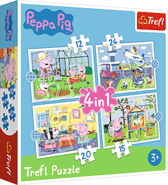 TREFL - Puzzle 4 in 1 - Amintiri de sarbatori / Peppa Pig